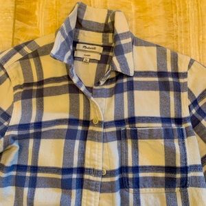Madewell XS blue and cream button down